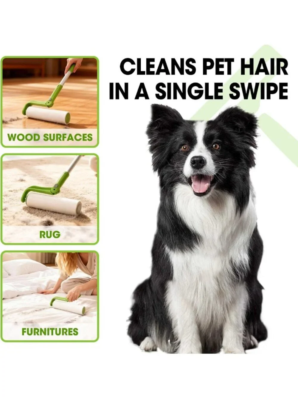 Extra Sticky Lint Roller Refills - 10 Inch, 300 Sheets, 6 Rolls for Pet Hair